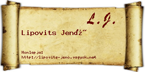 Lipovits Jenő névjegykártya