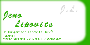 jeno lipovits business card